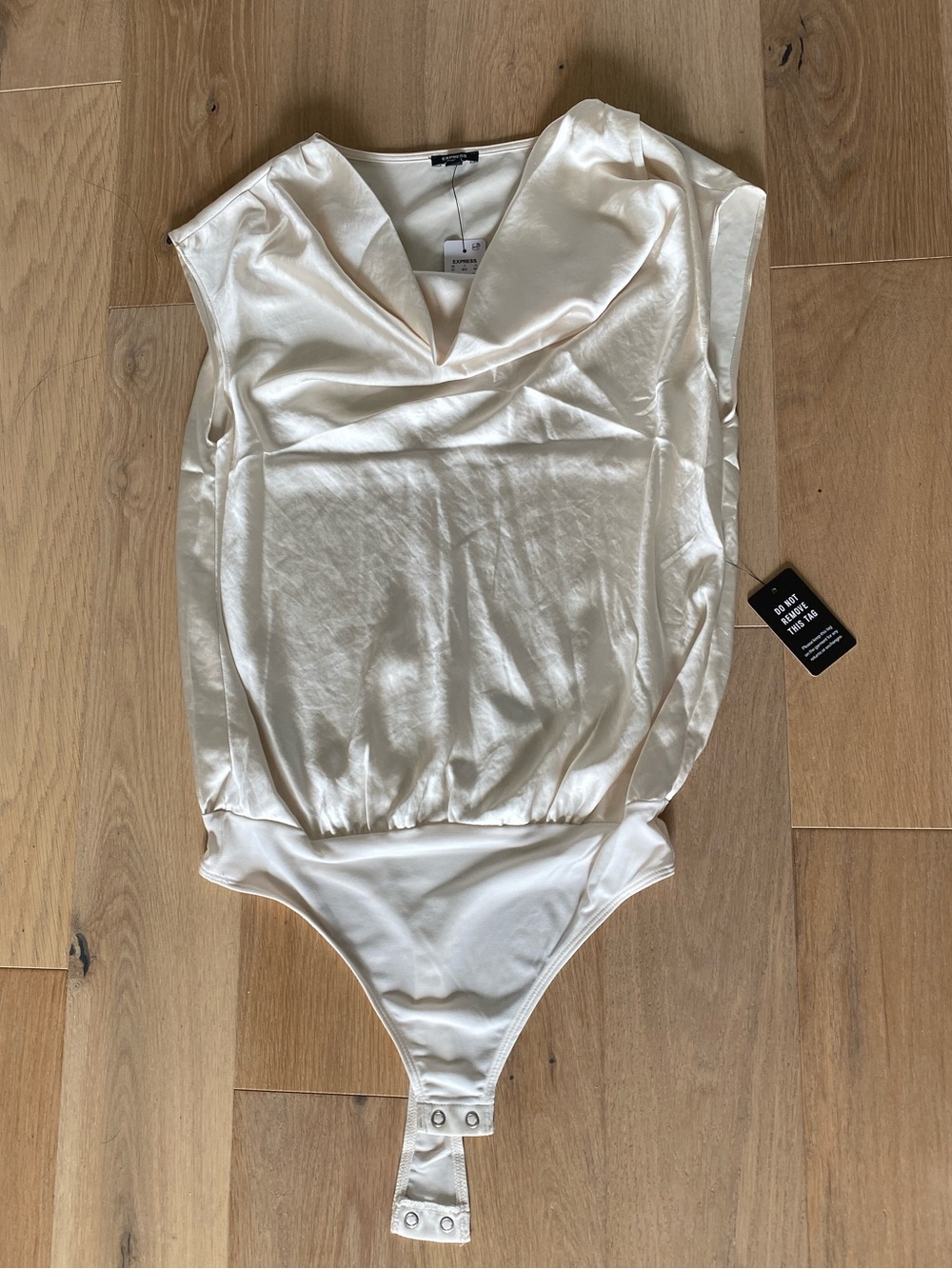 Express Ivory Satin Girls One-Piece Bodysuit